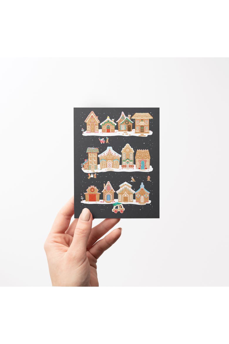 Winter/Holiday Greeting Cards "Gingerbread Town", Alternate, color, Gingerbread Town 3-pack