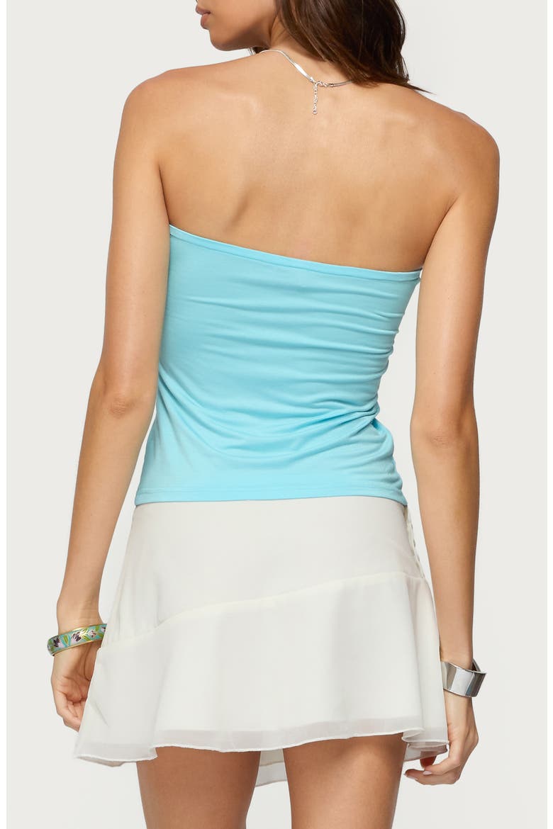 Seaborn Embellished Twist Front Strapless Crop Top, Alternate, color, BLUE