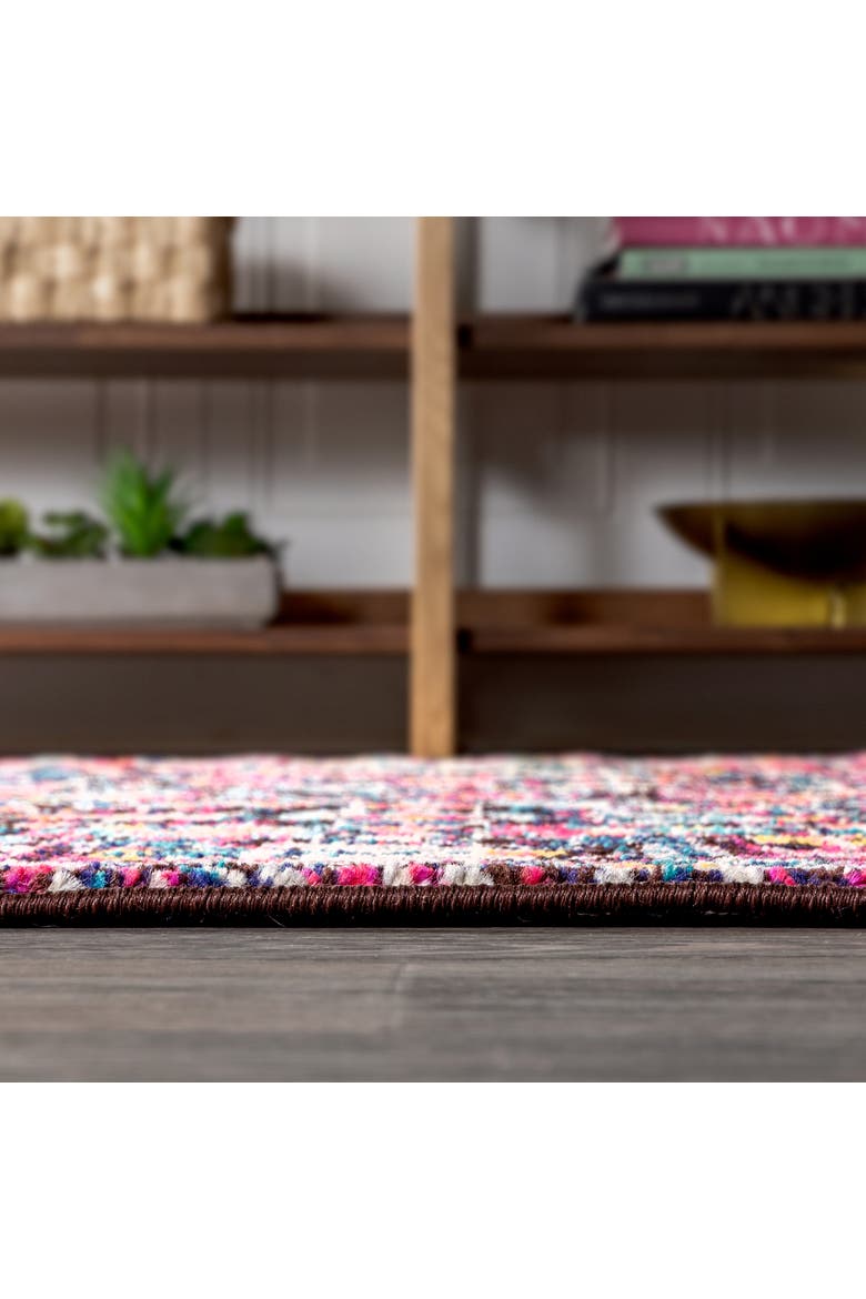Modern Persian Boho Floral Area Rug, Alternate, color, Multi/Purple
