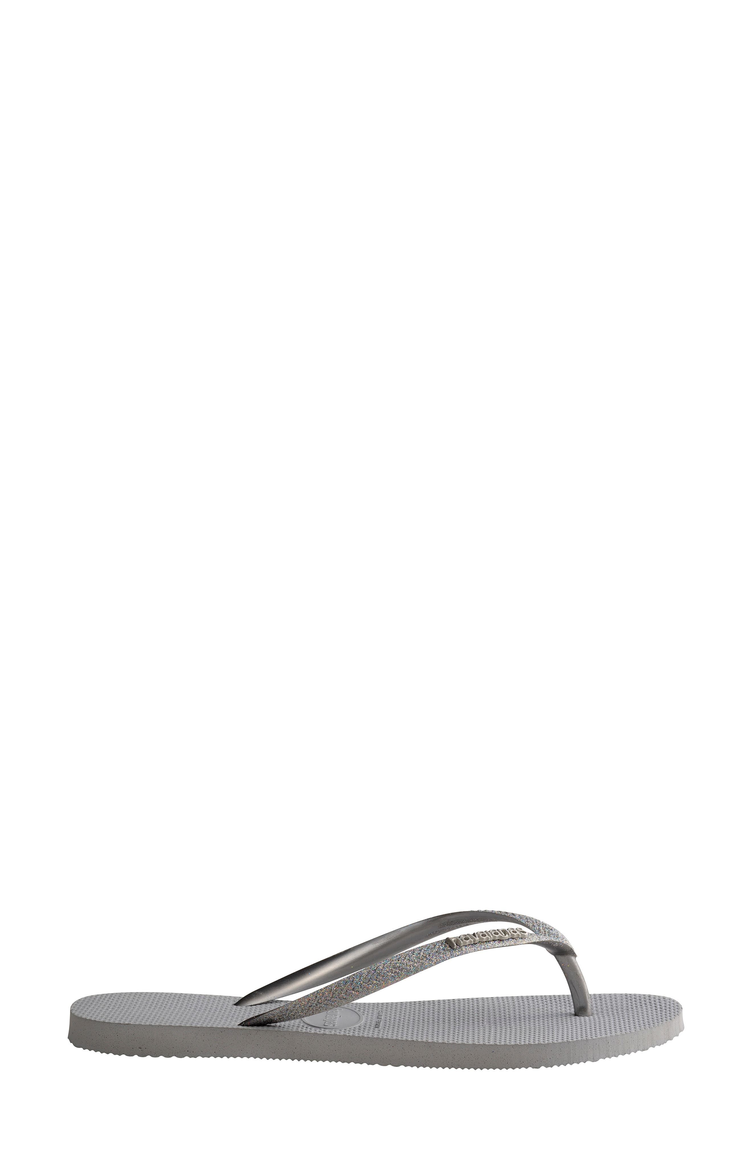 Slim Glitter Flip Flop, Alternate, color, ICE GREY/ GREY