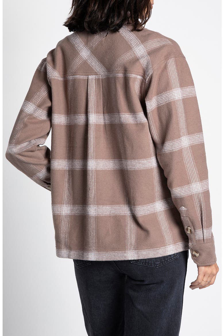 Vera Plaid Cotton Shirt Jacket, Alternate, color, BROWN WHITE PLAID