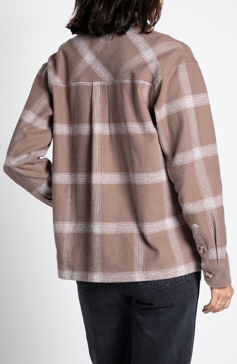 Thread & Supply Vera Plaid Cotton Shirt Jacket, Alternate, color, Brown White Plaid