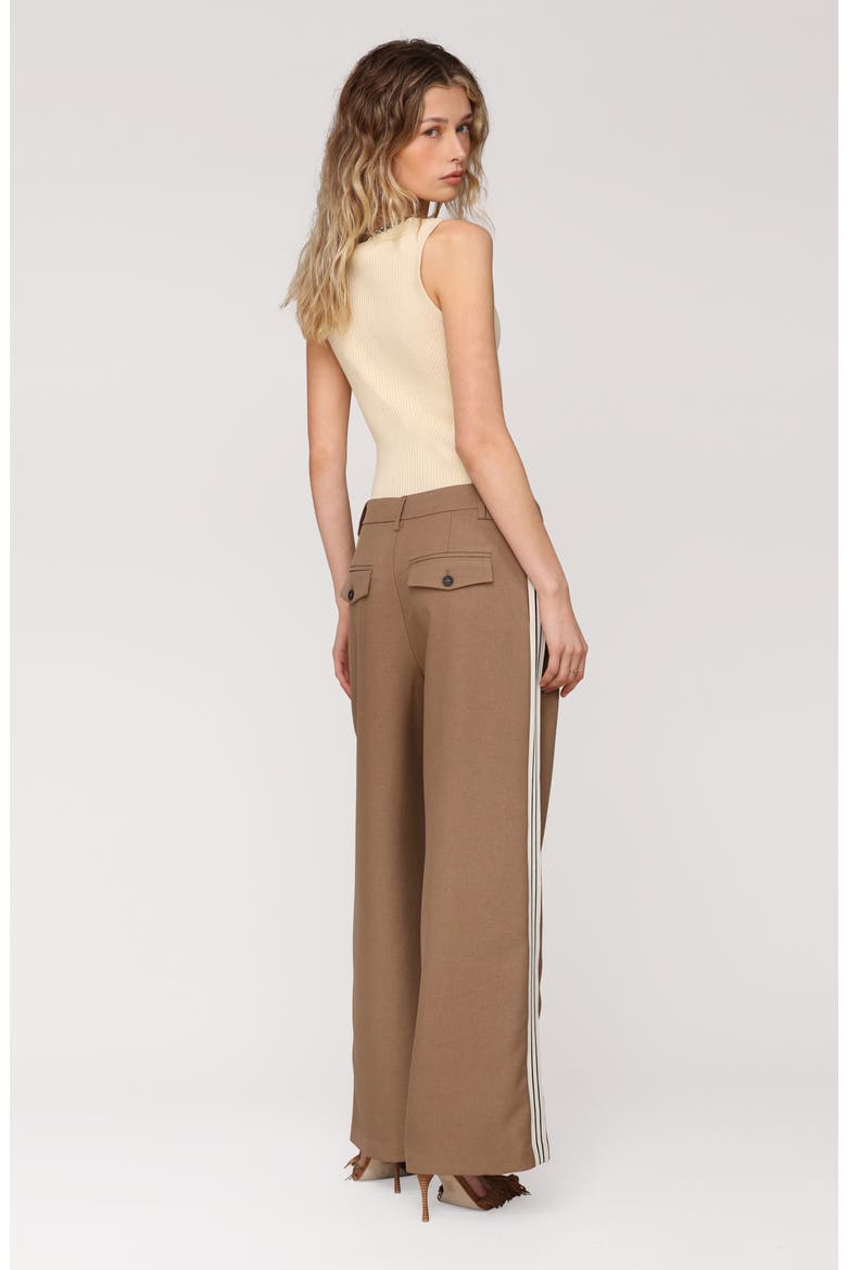 Pleated Mid Rise Wide Leg Pants, Alternate, color, TAN