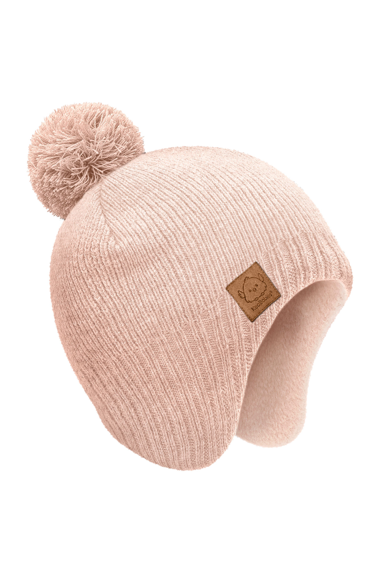 Muff Knitted Beanie, Main, color, Blush