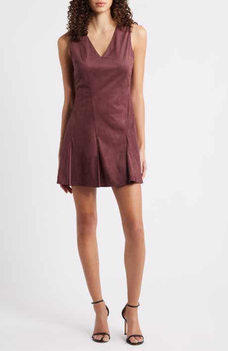 En Saison Nelly Faux Suede Minidress
