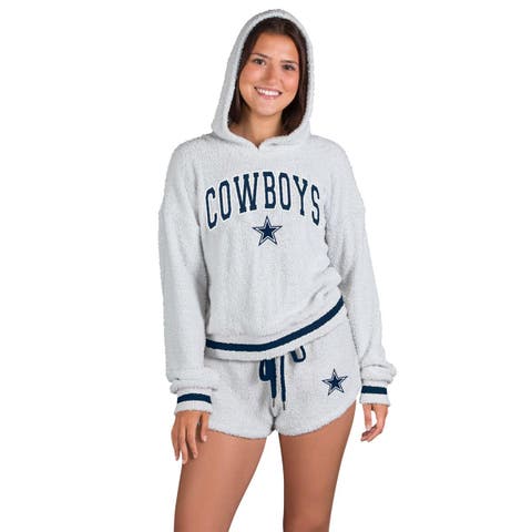 Women's Concepts Sport  Gray Dallas Cowboys Whitley Long Sleeve Hoodie Top & Shorts Set