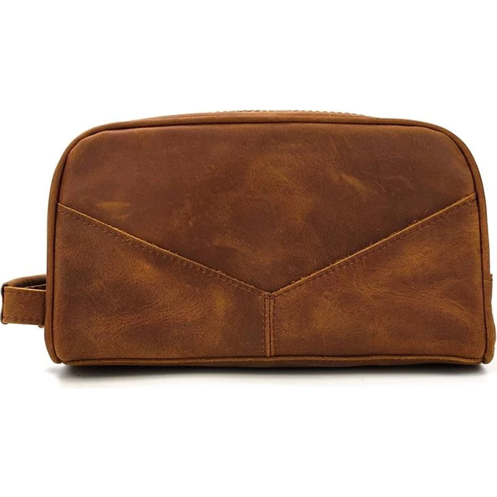 Steel Horse Leather The Nomad Toiletry Bag | Genuine Leather Travel Toiletry Bag In Brown