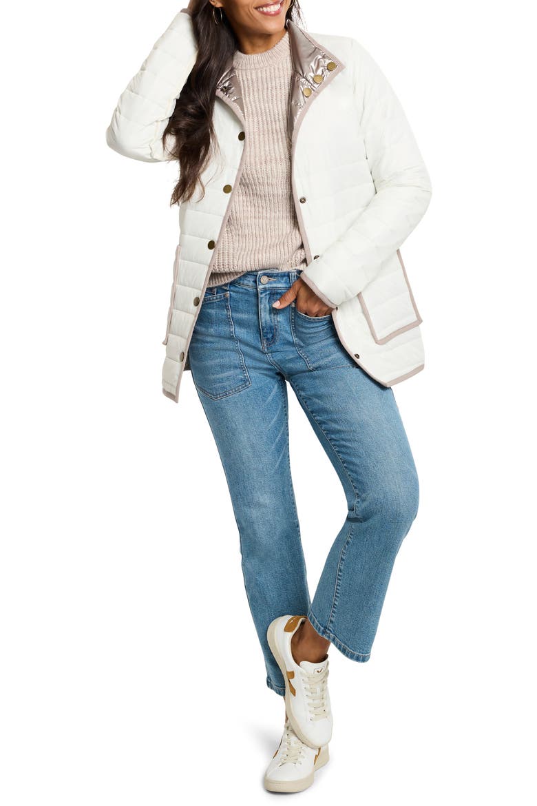 Reversible Puffer Jacket, Alternate, color, IVORY/ SILVER