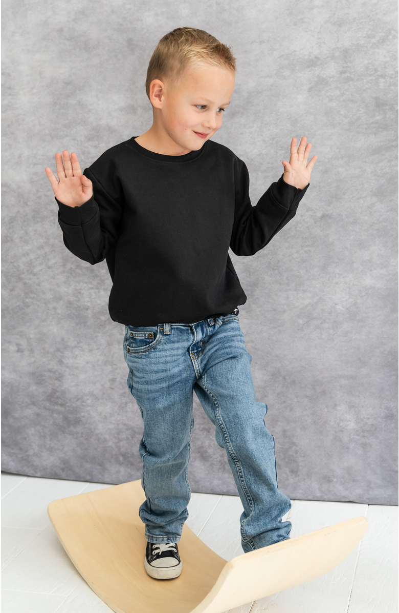 Laree + Co Basic Unisex Baby Sweatshirt, Alternate, color, Onyx