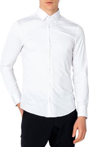 RON TOMSON Tapered Travel Dress Shirt