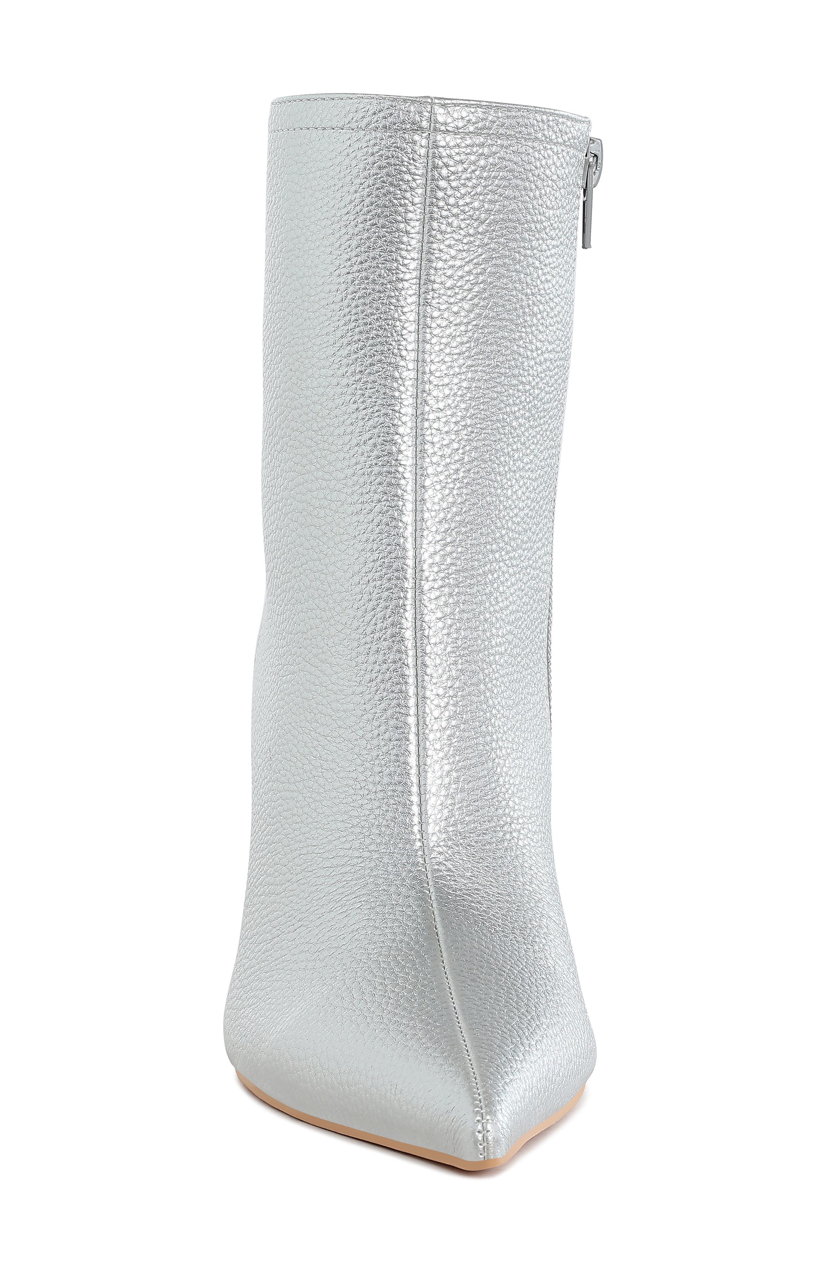 Tentia Pointed Toe Bootie, Alternate, color, SILVER