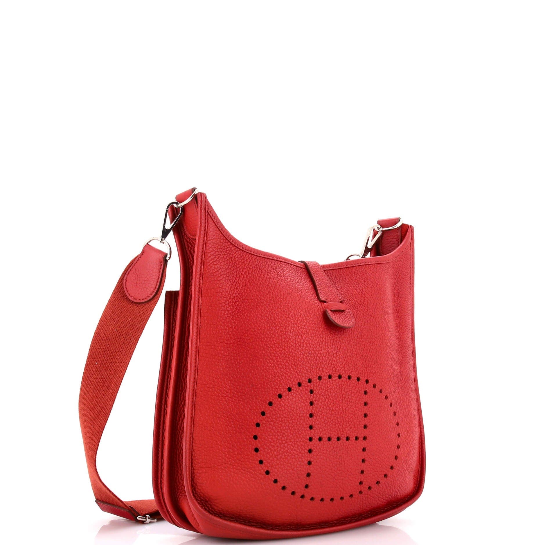 Pre-Owned Hermes Evelyne Bag Gen III Clemence PM, Alternate, color, Rouge Garance