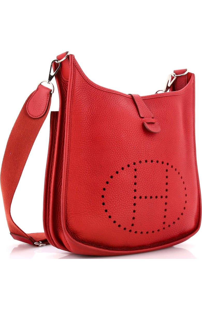 Pre-Owned Hermes Evelyne Bag Gen III Clemence PM, Alternate, color, Rouge Garance
