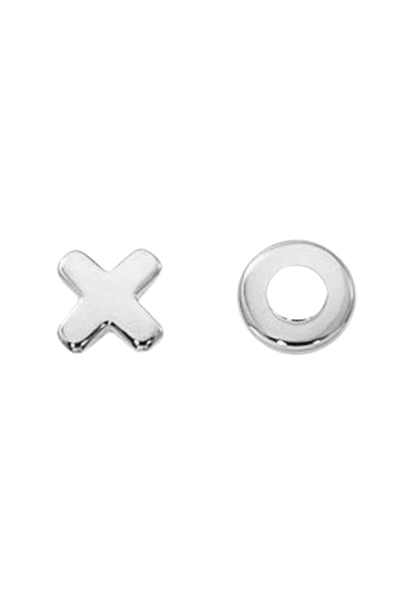 Kids' Sterling Silver X/O Stud Earrings in Gift Bottle, Alternate, color, Silver