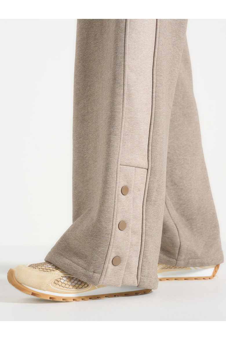 Caya Two Tone Wide Leg Popper Joggers, Alternate, color, Beige