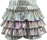 Lola + The Boys Hologram Ruffle Skort