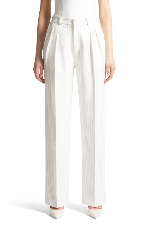 Julie Pinstripe Twin Pleat Tailored Trousers