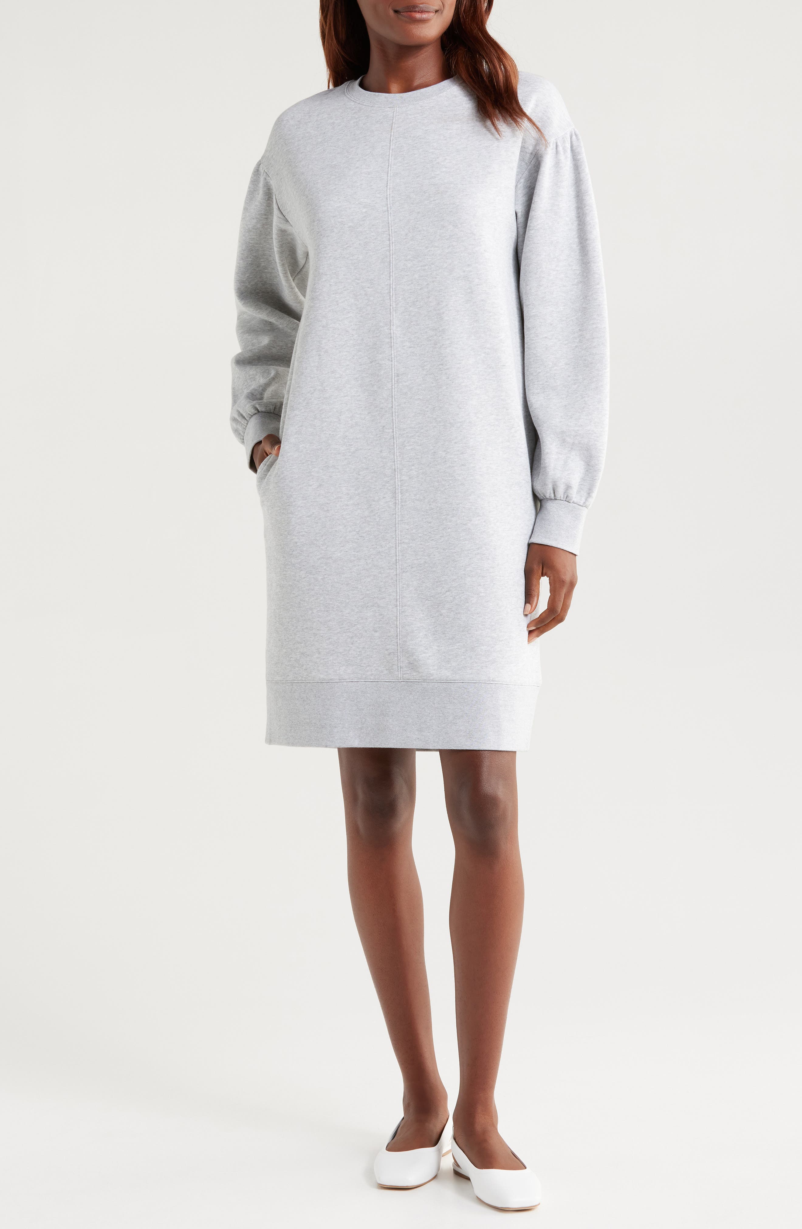 Caslon® Crewneck Sweatshirt Dress | Nordstromrack