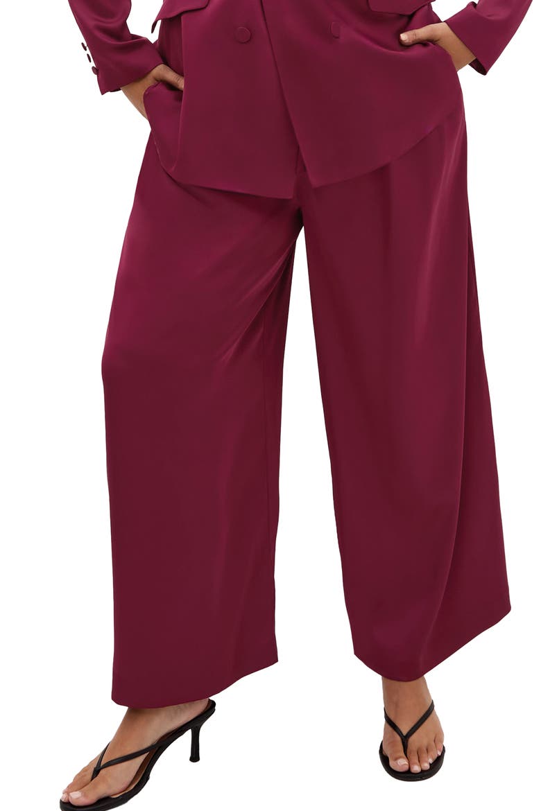 Rylie Palazzo Wide Leg Pants, Main, color, POMEGRANATE