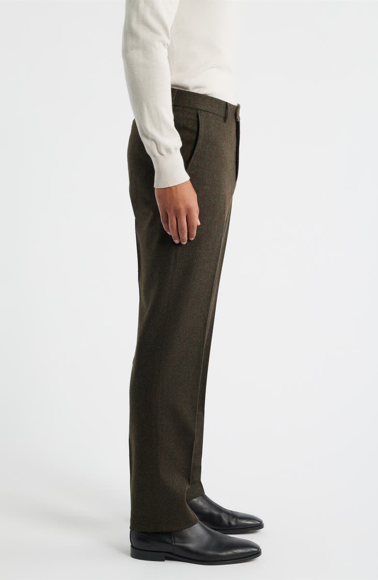 Berle Lambswool & Cashmere Donegal Tweed Dress Pants, Alternate, color, Olive