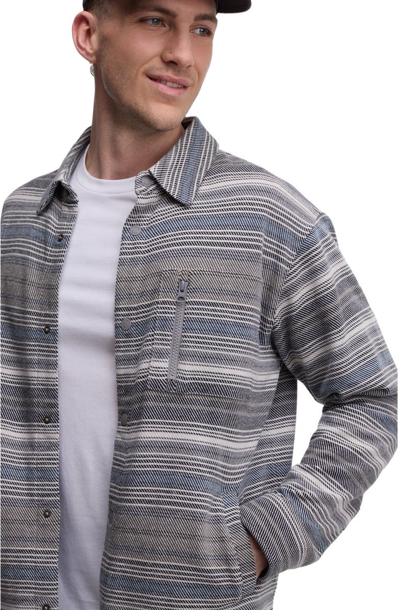 tentree Thompson Shacket, Alternate, color, Meteorite Black Multi Stripe