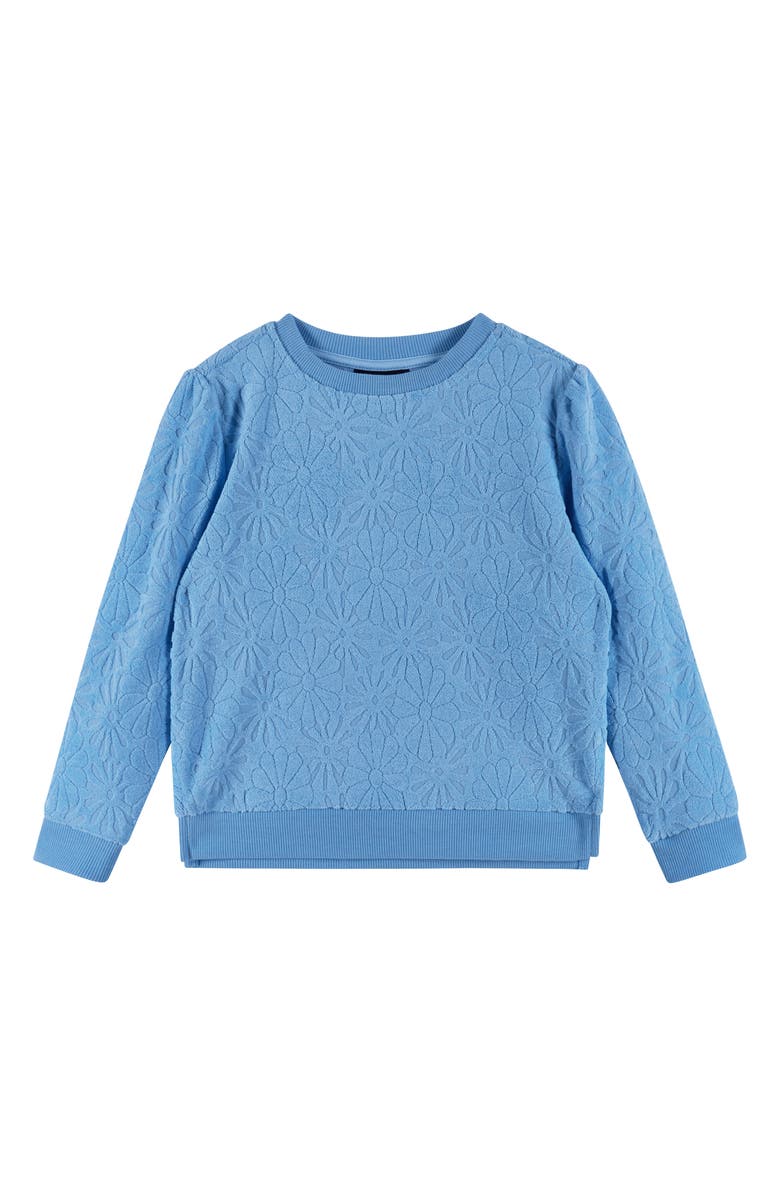Andy & Evan Kids' Terry Cloth Sweatshirt & Shorts, Alternate, color, Blue Floral