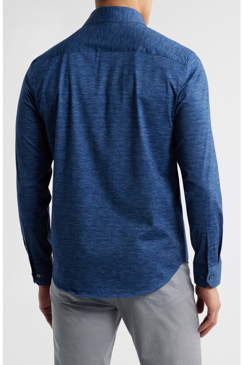 James OoohCotton® Space Dye Button-Up Shirt, Alternate, color, NAVY