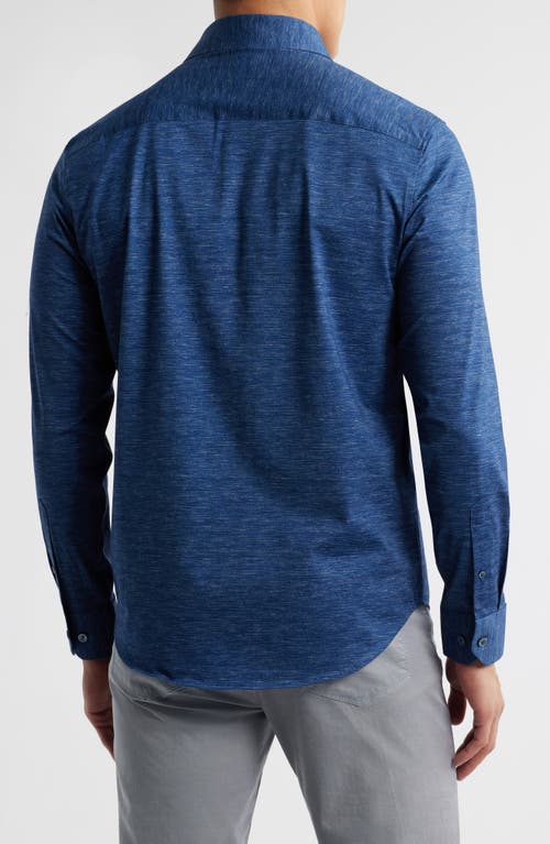 Bugatchi James Ooohcotton® Space Dye Button-up Shirt In Blue