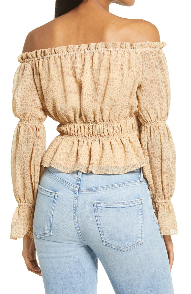 WAYF Off the Shoulder Peplum Top, Alternate, color, 