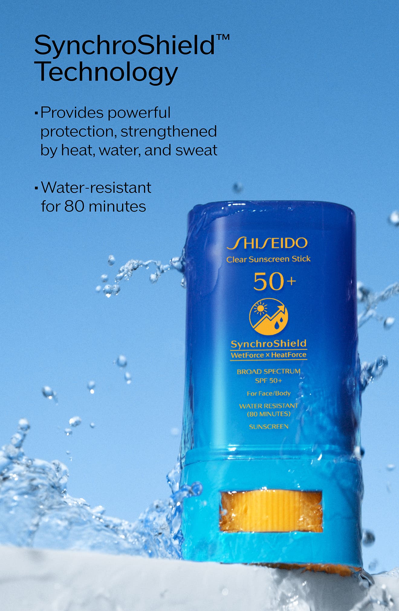 Shiseido Clear Sunscreen Stick SPF 50+ for Face & Body (Women