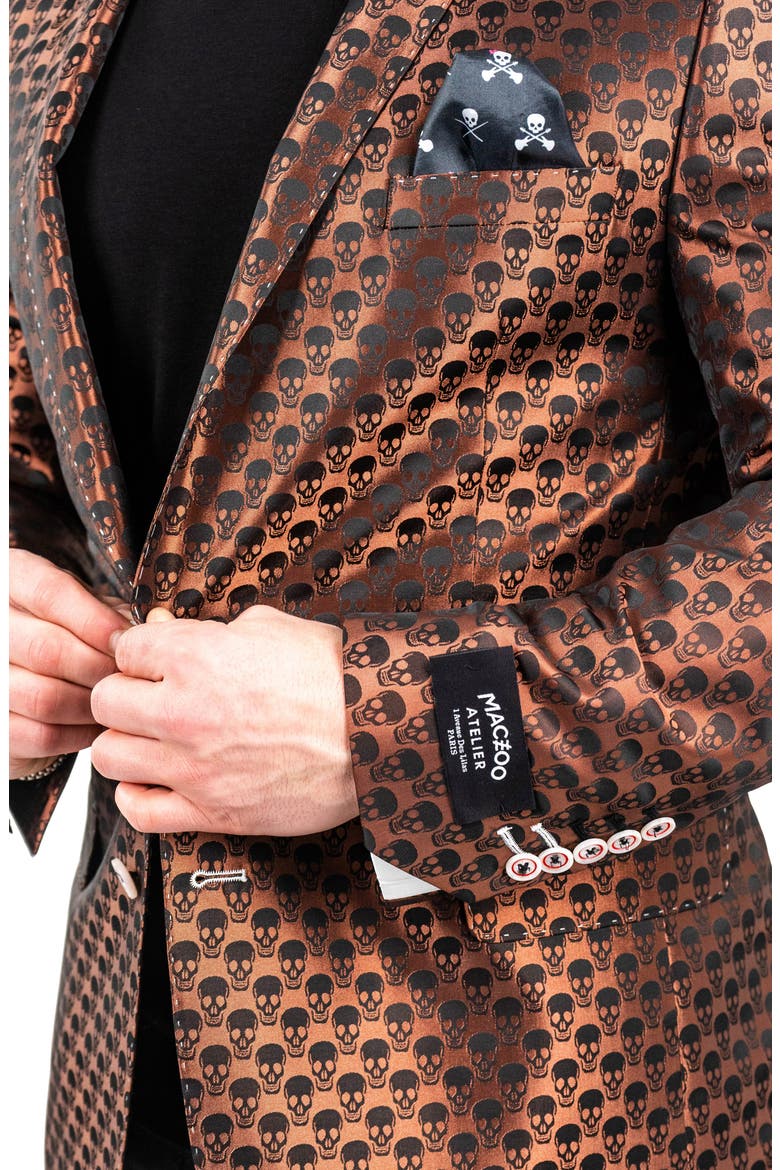Skull Repeat Sport Coat, Alternate, color, ORANGE