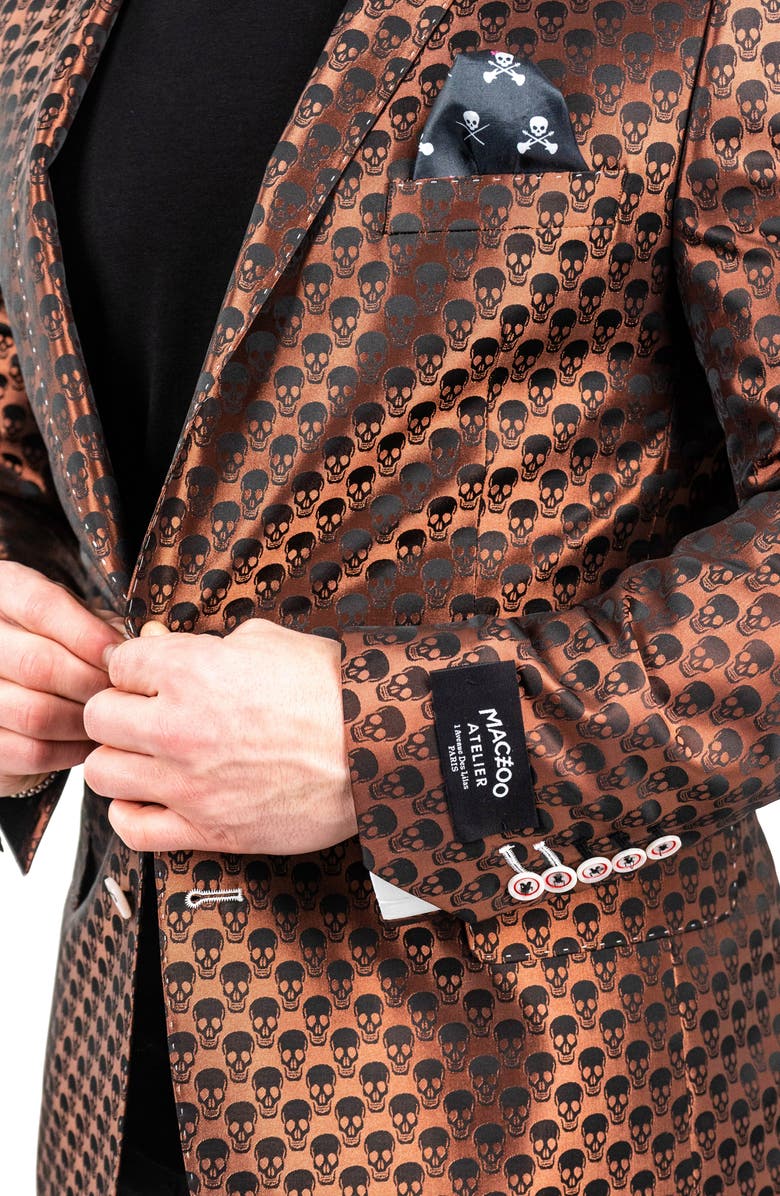 Maceoo Skull Repeat Sport Coat, Alternate, color, Orange