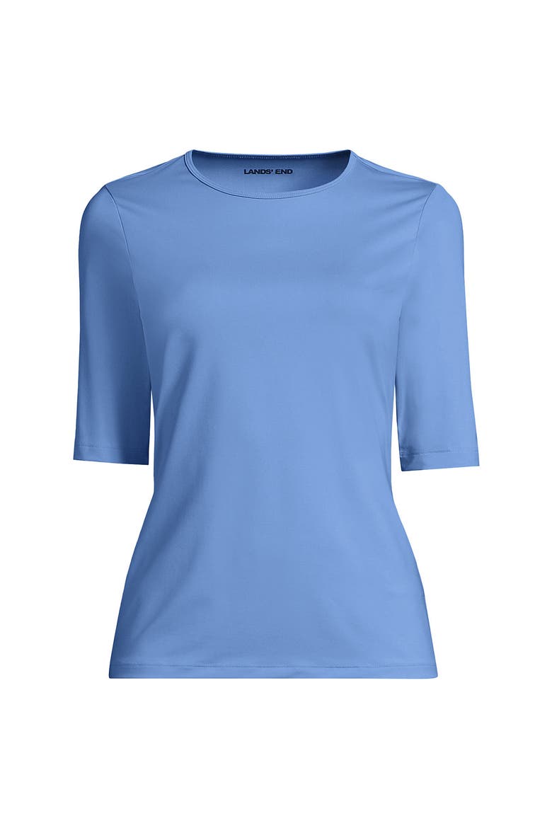 SunShade UPF 50 Elbow Sleeve Rash Guard Swim Tee, Alternate, color, Lake Blue