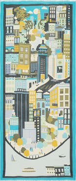 Kate Spade New York nyc map oblong scarf