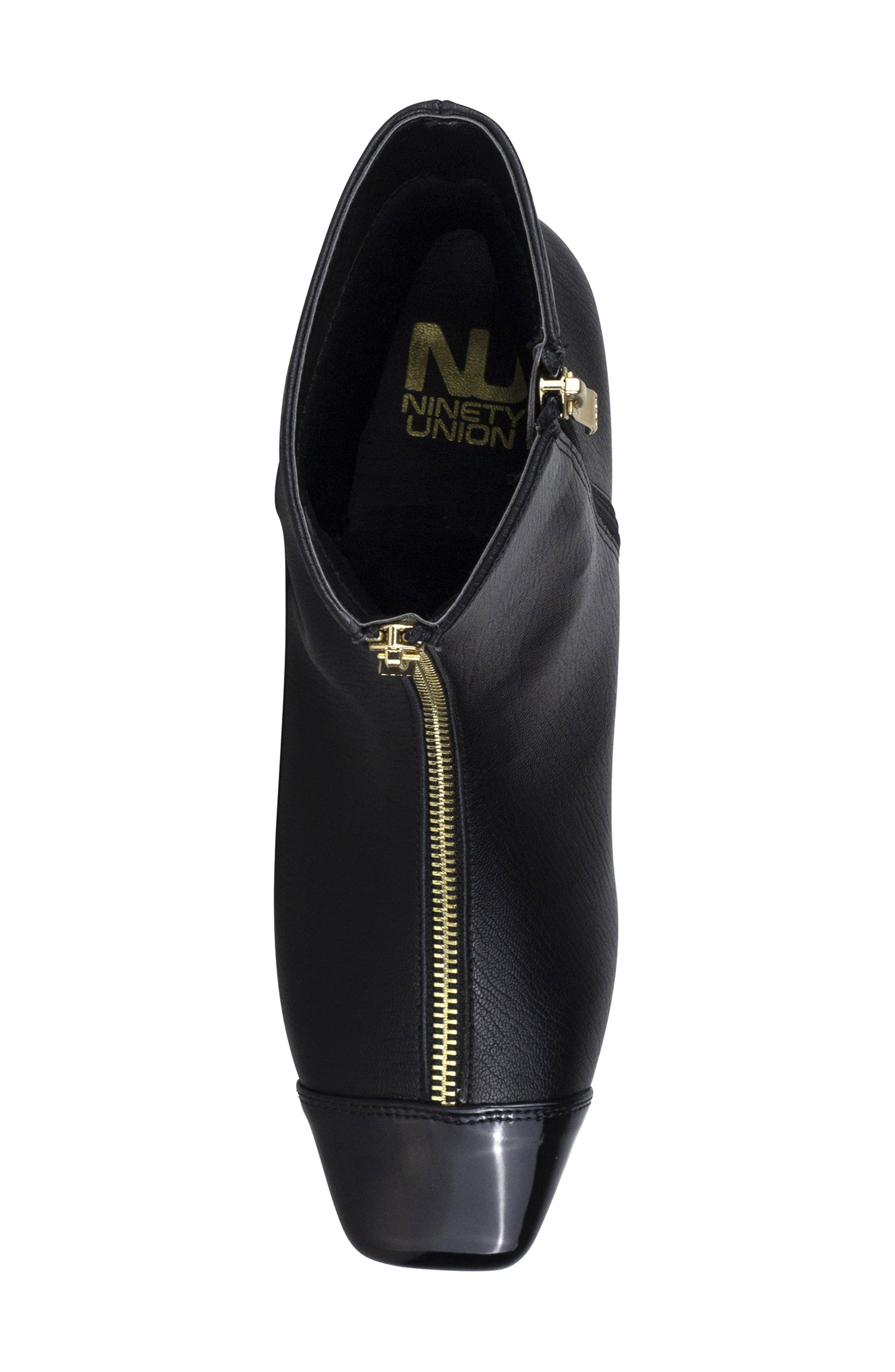 NINETY UNION Elite Zip Block Heel Bootie, Alternate, color, Black