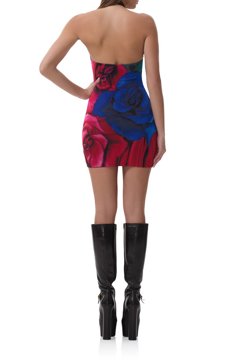Brylee Halter Neck Minidress, Alternate, color, MULTI BLUR ROSE