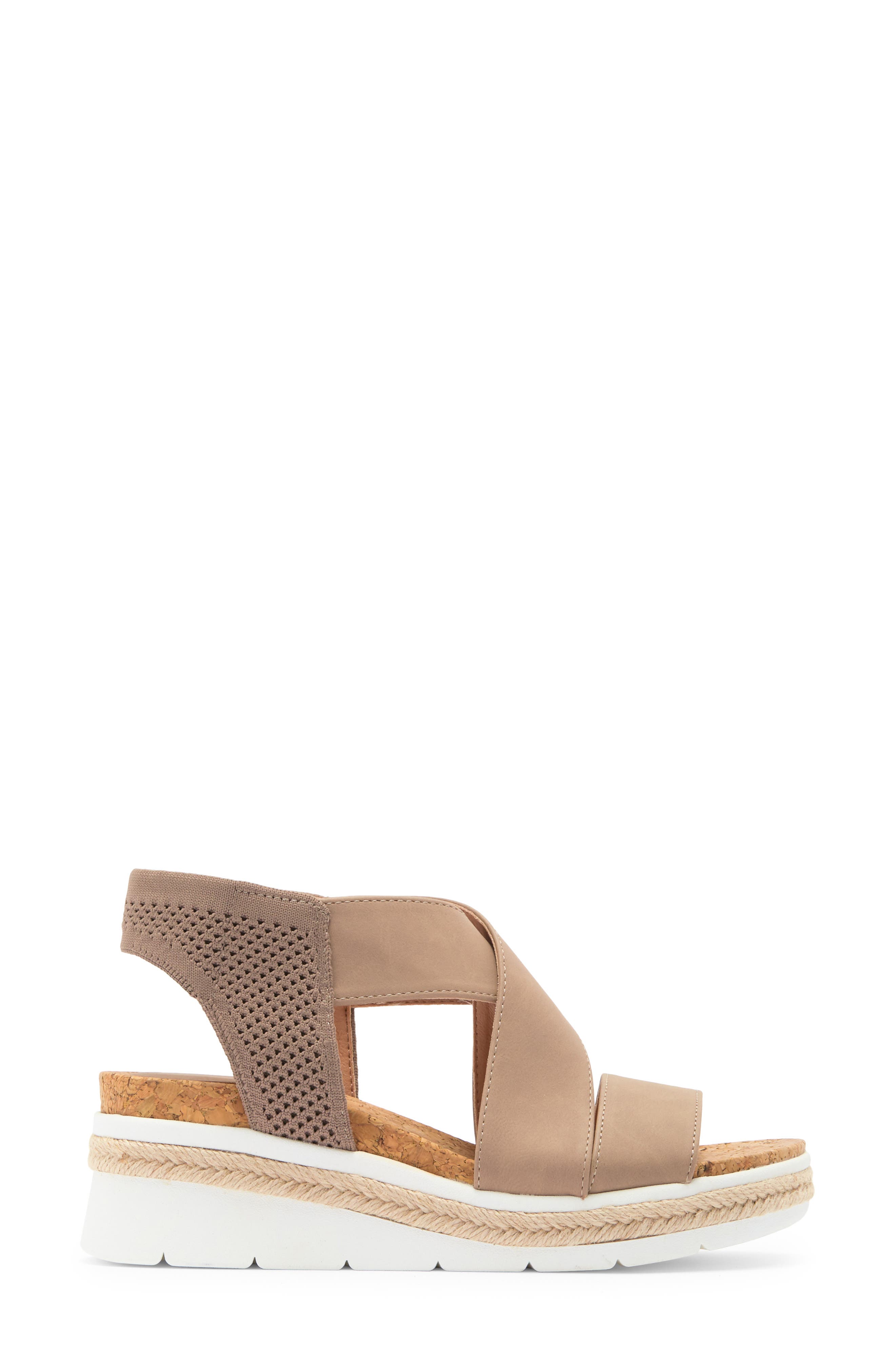 Adrienne Vittadini Carri Platform Wedge Sandal, Alternate, color, Lt Taupe-Bs