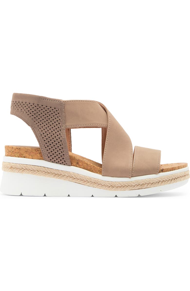 Adrienne Vittadini Carri Platform Wedge Sandal, Alternate, color, Lt Taupe-Bs