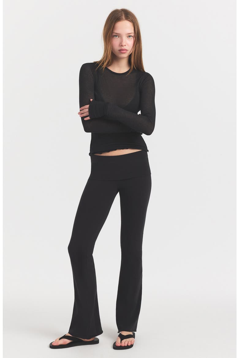 Sheer Cotton Blend T-Shirt, Alternate, color, SOOT