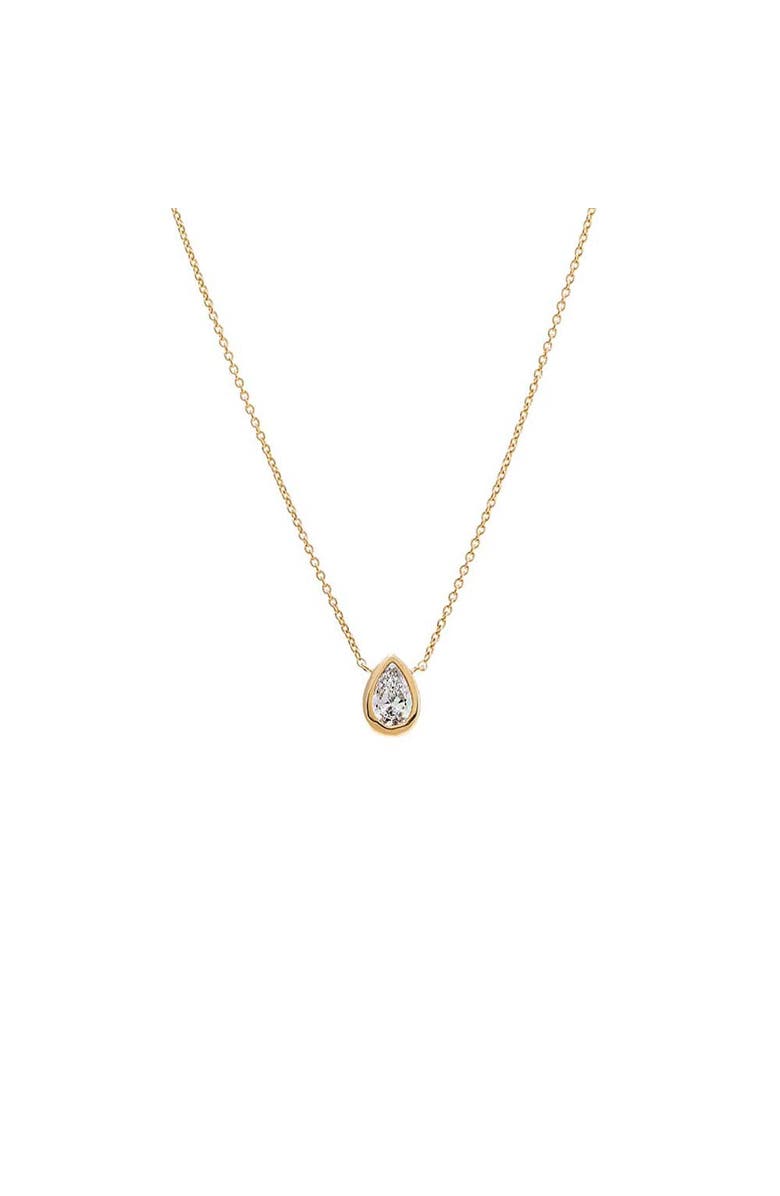 BY ADINA EDEN Lab Grown Diamond Pear Bezel Necklace 14K, Main, color, 14K Gold - 0.25 Carat