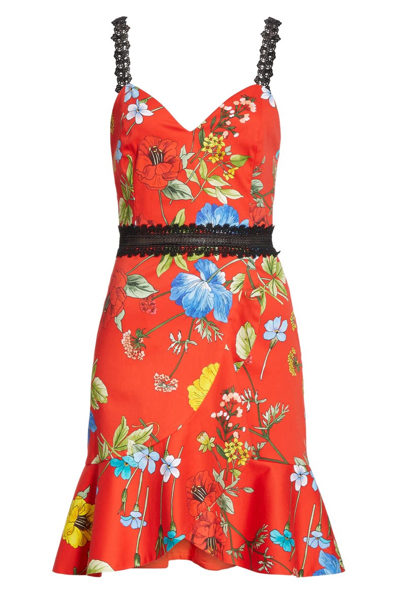 Kirby Floral Tulip Hem Dress, Alternate, color, SEINE GARDEN STRP BT POPPY/ MT
