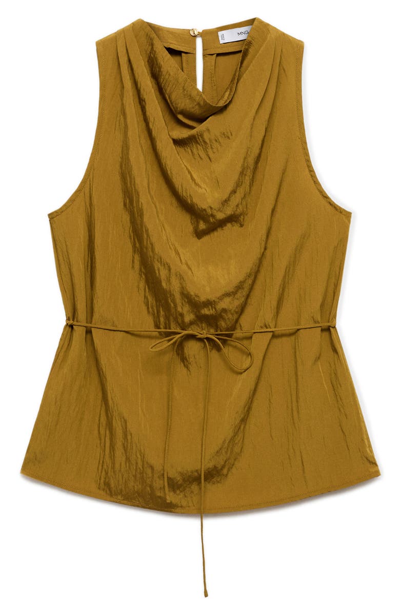 MANGO Texture Tie Waist Sleeveless Top, Alternate, color,