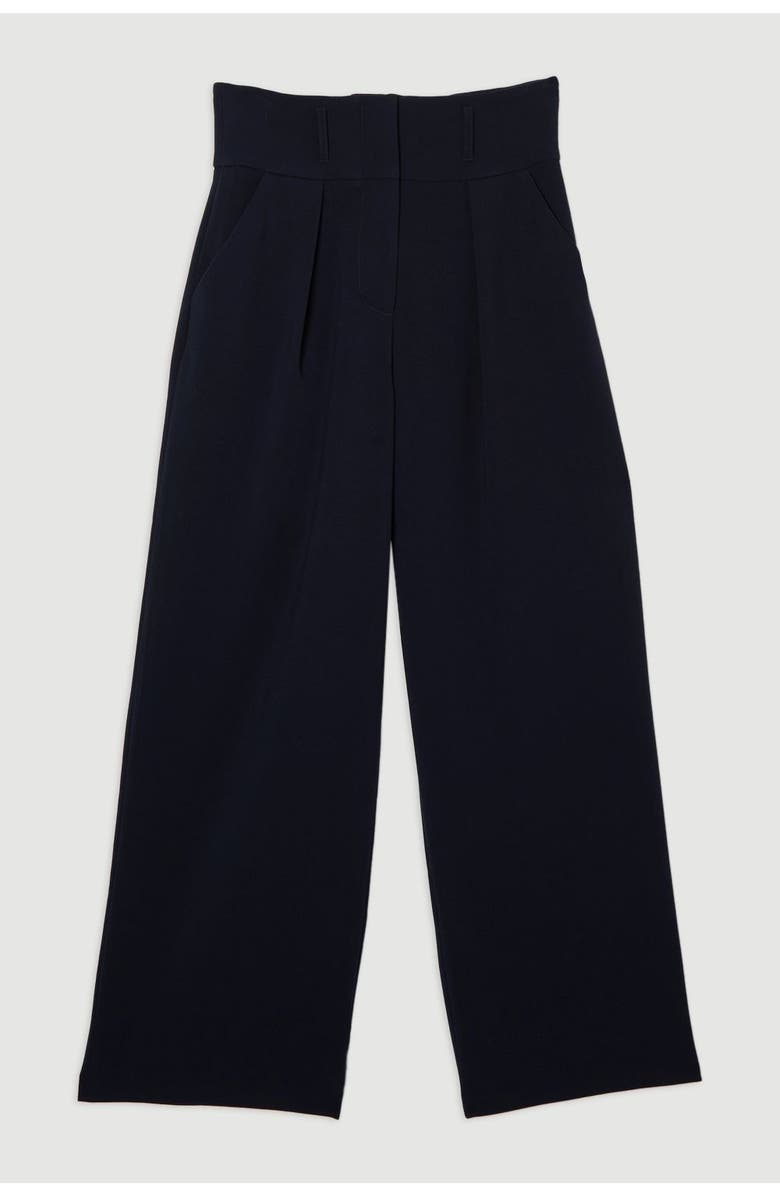 Karen Millen High Waist Wide Leg Pants, Alternate, color, Navy