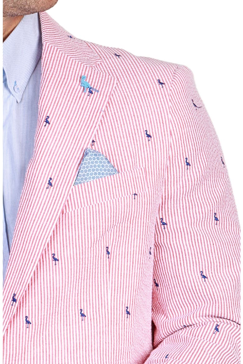 Pinstripe Seersucker Sport Coat, Alternate, color, RED
