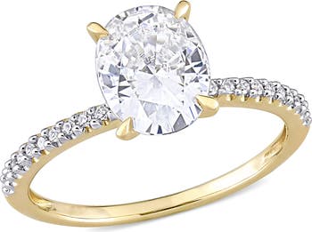 14K Yellow Gold Created Moissanite Engagement Ring