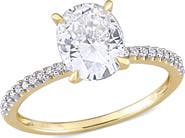 DELMAR 14K Yellow Gold Created Moissanite Engagement Ring