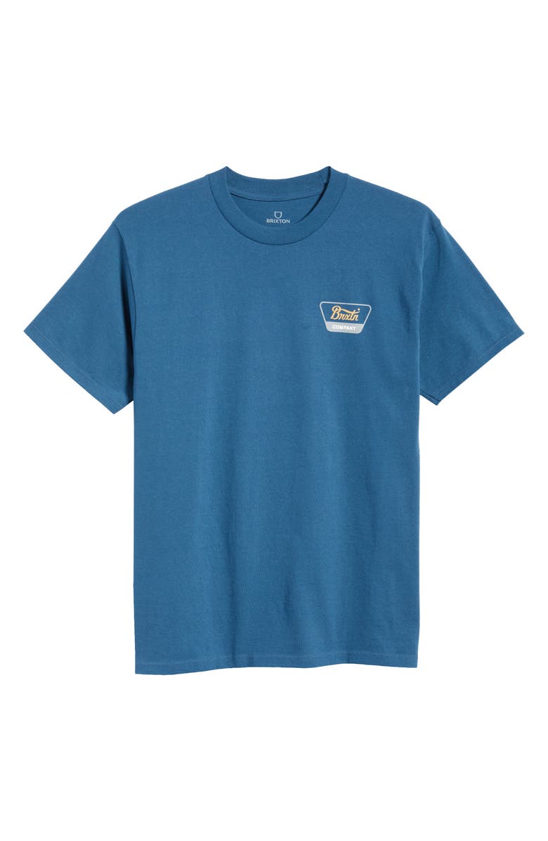 Brixton Linwood Cotton Logo Graphic T-Shirt, Alternate, color, Harbor Blue/Cool Grey/Washed