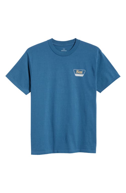 Brixton Linwood Cotton Logo Graphic T-shirt In Blue