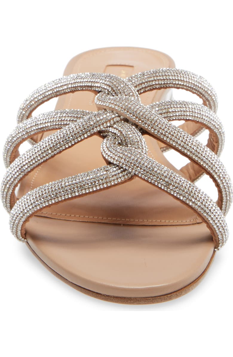 Aquazzura Moondust Crystal Slide Sandal, Alternate, color,