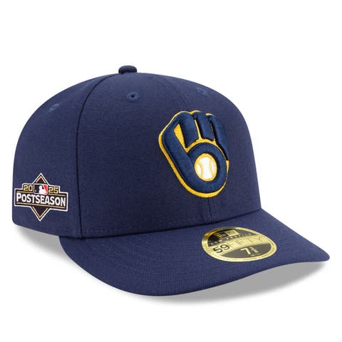 Men's New Era Navy Milwaukee Brewers 2025 MLB Postseason Side Patch Low Profile 59FIFTY Fitted Hat